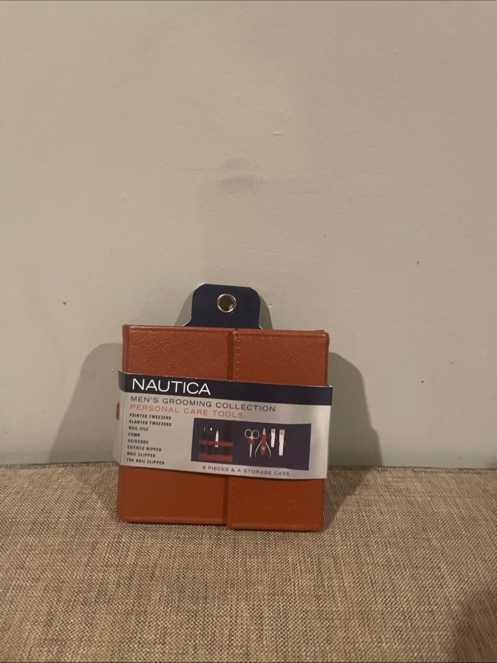 Nautica Men's Grooming Tool Kit Brown with Navy Accents